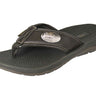 Marlin Men's Flip Flop Sandal. Casual Boat Show. Fishing Gift. Brown Straps With Metal Concho Logo. Cushioned Insole and Non-skid Outsole.