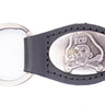 ECU Pirates Oval Leather Key Fob. Sturdy Split Ring and Durable Stitching. Perfect Collegiate Key Chain Gift. Brown or Black Leather.