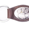 Clemson Tigers Oval Leather Key Fob. Sturdy Split Ring and Durable Stitching. Perfect Collegiate Key Chain Gift. Brown or Black Leather.