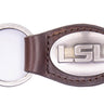LSU Tigers Oval Leather Key Fob. Sturdy Split Ring and Durable Stitching. Perfect Collegiate Key Chain Gift. Brown or Black Leather.