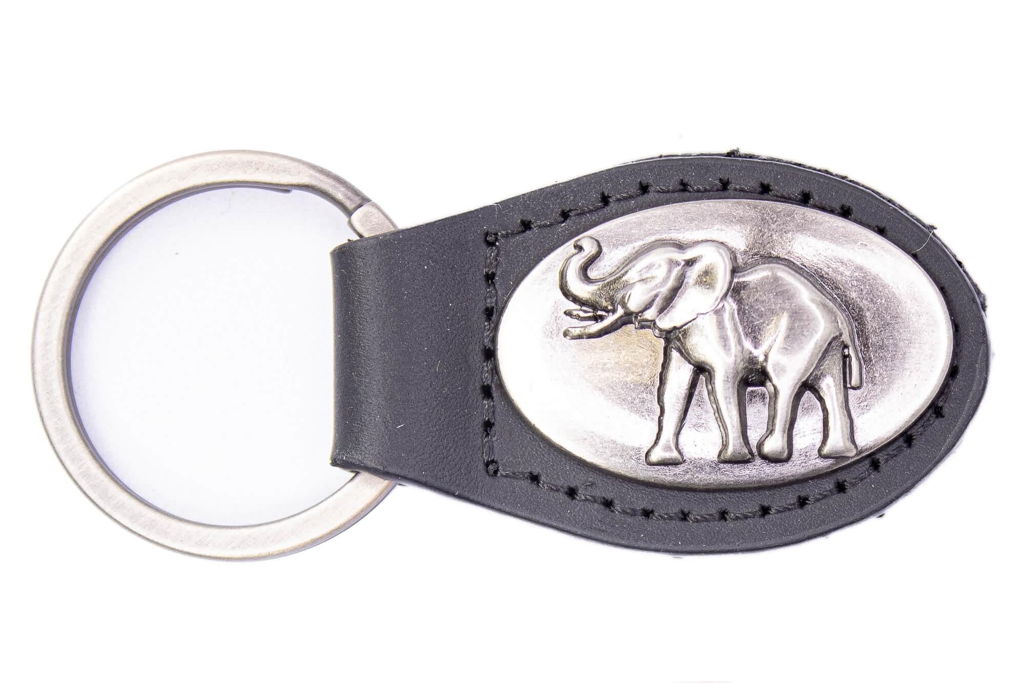 Alabama Crimson Pride Oval Leather Key Fob. Split Ring and Durable Stitching. Perfect Collegiate Key Chain Gift. Brown or Black Leather.