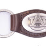 Auburn Tigers Oval Leather Key Fob. Sturdy Split Ring and Durable Stitching. Perfect Collegiate Key Chain Gift. Brown or Black Leather.