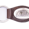 Ole Miss Rebels Oval Leather Key Fob. Sturdy Split Ring and Durable Stitching. Perfect Collegiate Key Chain Gift. Brown or Black Leather.