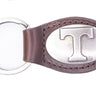 Tennessee Vols Oval Leather Key Fob. Sturdy Split Ring and Durable Stitching. Perfect Collegiate Key Chain Gift. Brown or Black Leather.