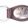 Virginia Cavaliers Oval Leather Key Fob. Sturdy Split Ring and Durable Stitching. Perfect Collegiate Key Chain Gift. Brown or Black Leather.