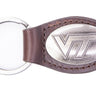 Virginia Tech Hokies Oval Leather Key Fob. Split Ring and Durable Stitching. Perfect Collegiate Key Chain Gift. Brown or Black Leather.