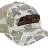 Tennessee Map Old School Camo Trucker Hat. Burnished Full Grain Leather Patch. 5-Panel Richardson 112 Snapback Cap. Stitched Map Patch.