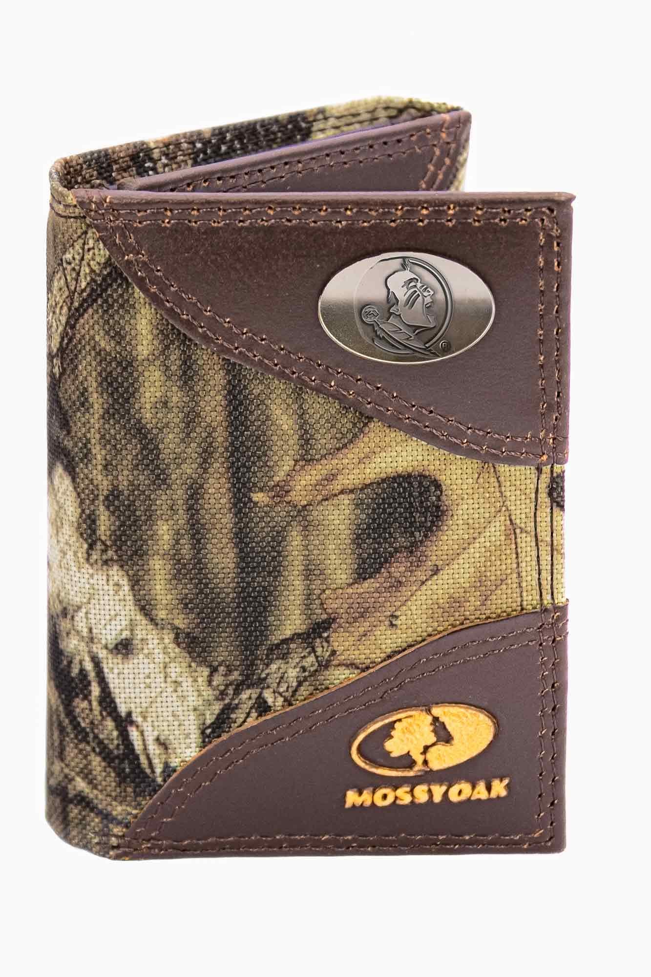 FSU Seminoles Mossy Oak Wallets. Bifold Pass-case. Classic Trifold. Tall Secretary. Mossy Oak Break-up Pattern. Leather Nylon Combo.