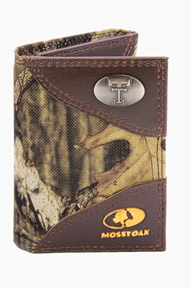 Texas Tech Red Raiders Mossy Oak Wallets. Bifold Pass-case. Classic Trifold. Tall Secretary. Mossy Oak Break-up Pattern. Leather Nylon Combo