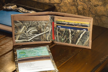 Texas Longhorns Realtree Wallets. Bifold Pass-case. Classic Trifold. Tall Secretary. Realtree Max-5 Pattern. Leather Nylon Combo.