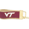 Virginia Tech Hokies Collegiate Woven Ribbon Key Chain. Hokies Key Fob. VT Gift. VT Hokies Key Ring. Brass Clasp and O-Ring.