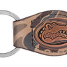 Florida Gators Oval Camo Leather Key Fob. Split Ring and Durable Stitching. Perfect Collegiate Key Chain Gift. Old School Camo Key Chain.
