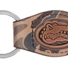 Florida Gators Oval Camo Leather Key Fob. Split Ring and Durable Stitching. Perfect Collegiate Key Chain Gift. Old School Camo Key Chain.