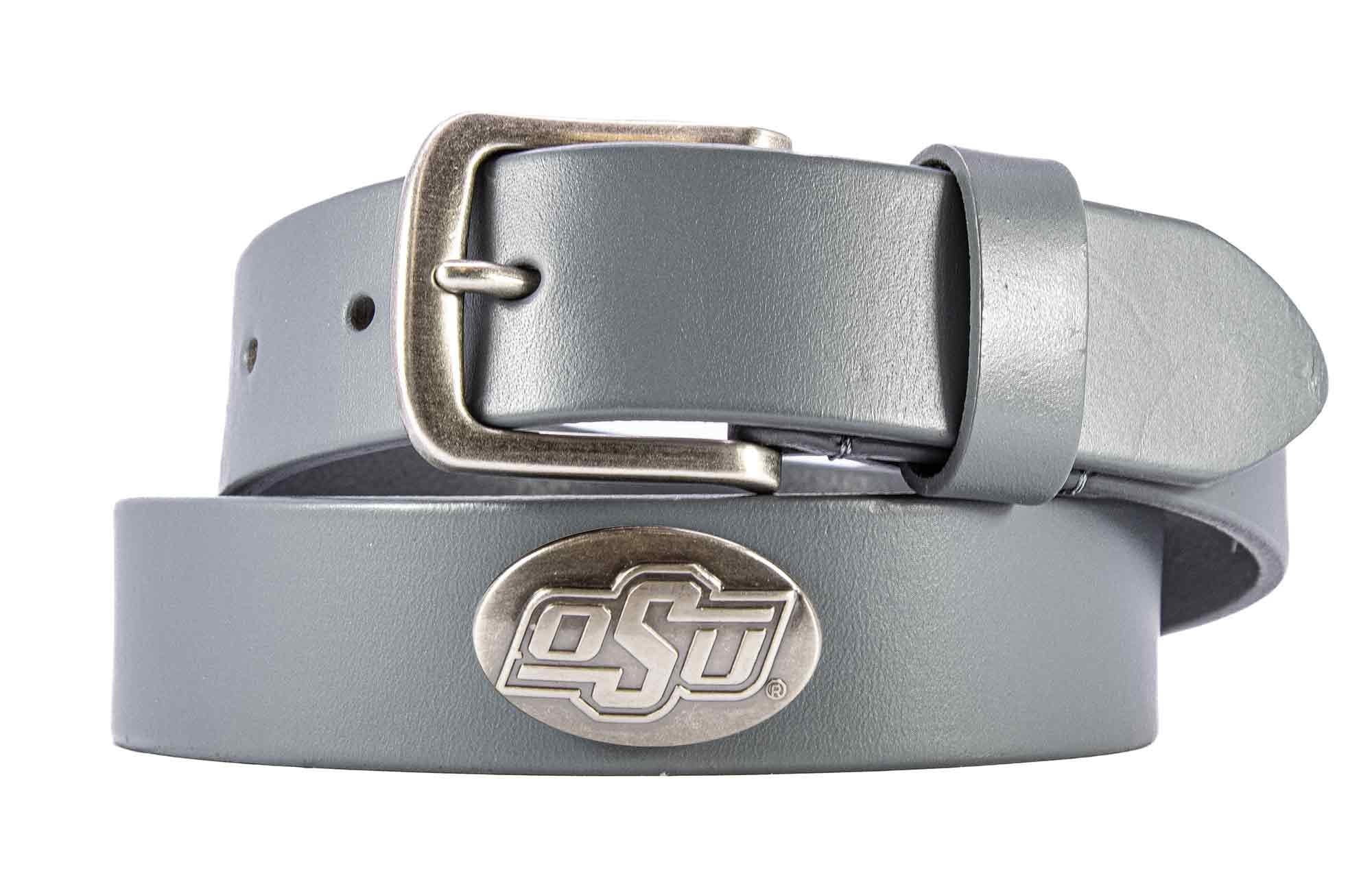 Oklahoma State Cowboys Men's Collegiate Brown Leather Concho Belt.