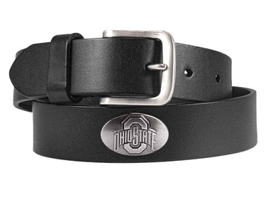 Ohio State Buckeyes Men's Collegiate Brown Leather Concho Belt.