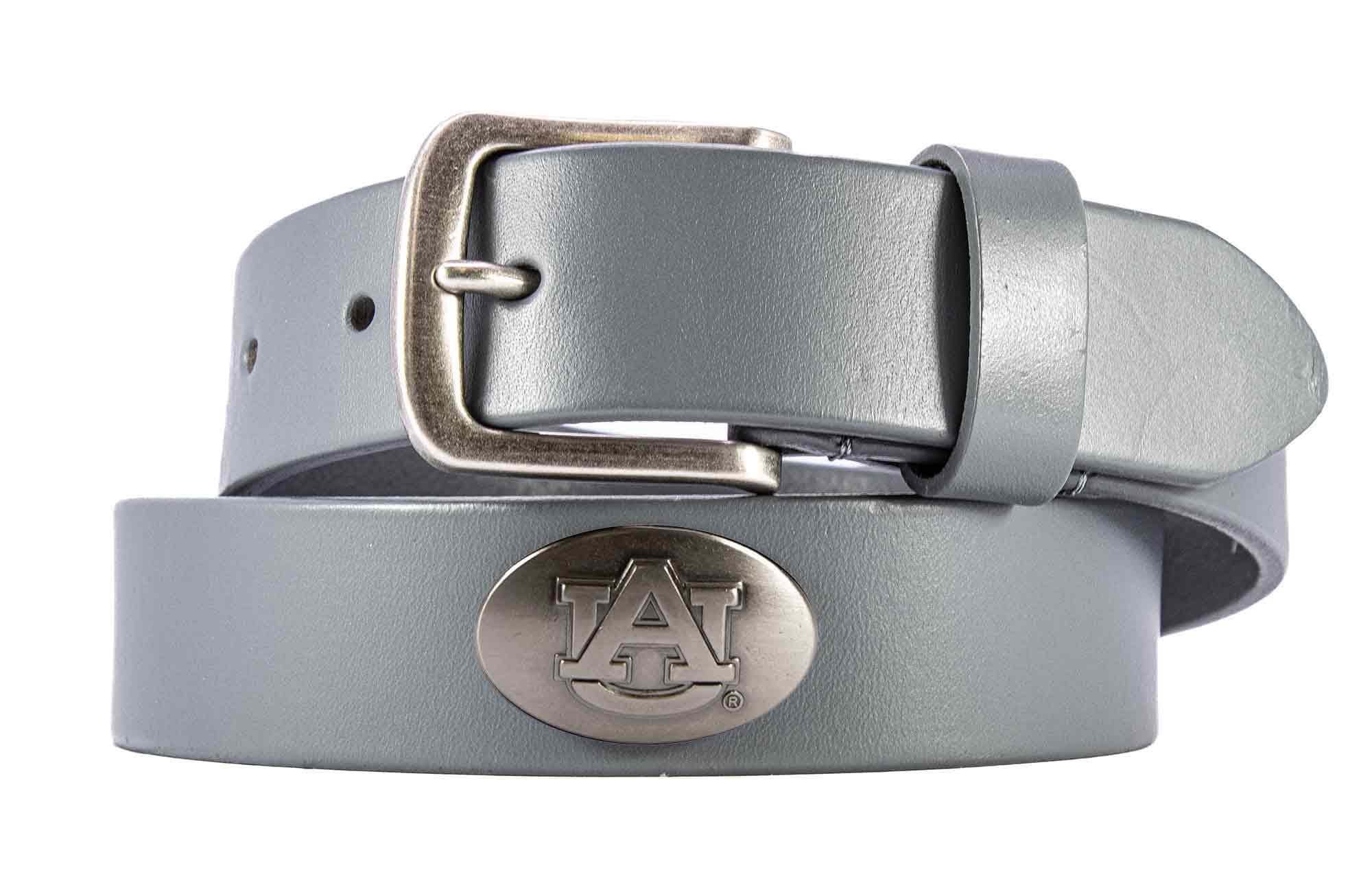 Auburn Tigers Men's Collegiate Brown Leather Concho Belt.
