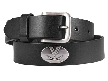 Virginia Cavaliers Men's Collegiate Brown Leather Concho Belt.