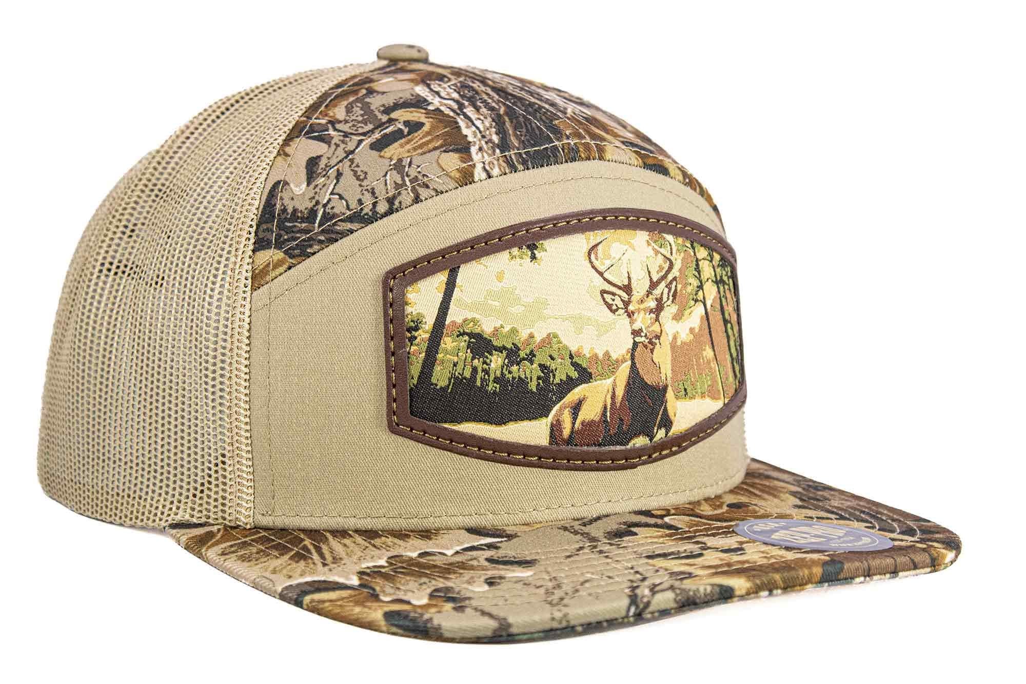 Buck Woven Patch Old School Camo Hat. 7-Panel Modern Flat Bill Cap. Richardson 168 Trucker Snapback Hat. Zep-Pro Trucker Hat. Whitetail Deer