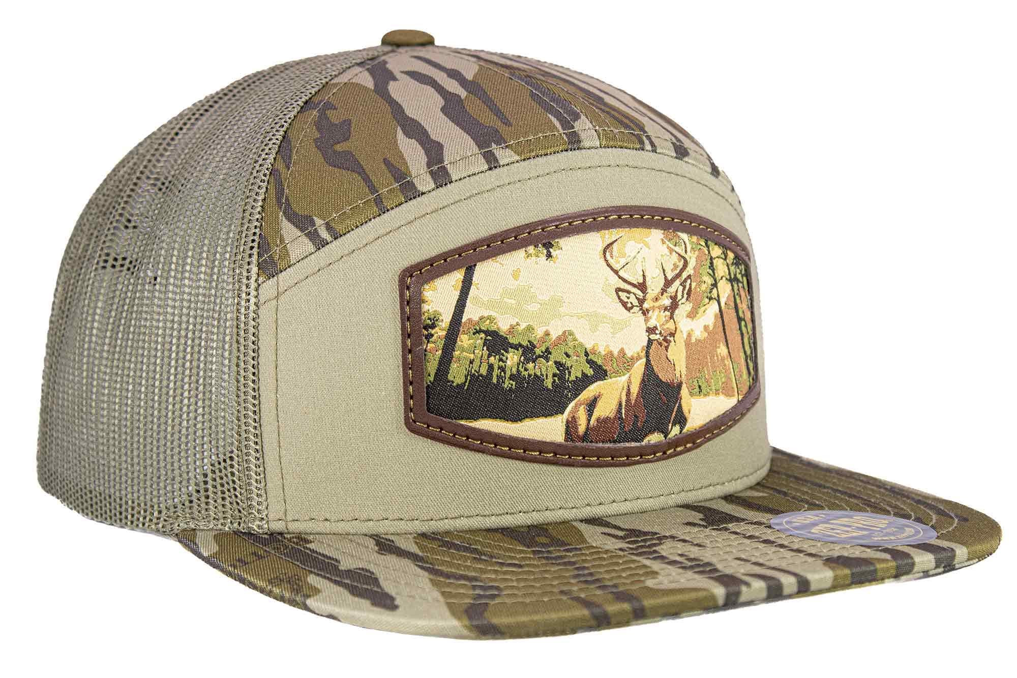 Buck Woven Patch Old School Camo Hat. 7-Panel Modern Flat Bill Cap. Richardson 168 Trucker Snapback Hat. Zep-Pro Trucker Hat. Whitetail Deer