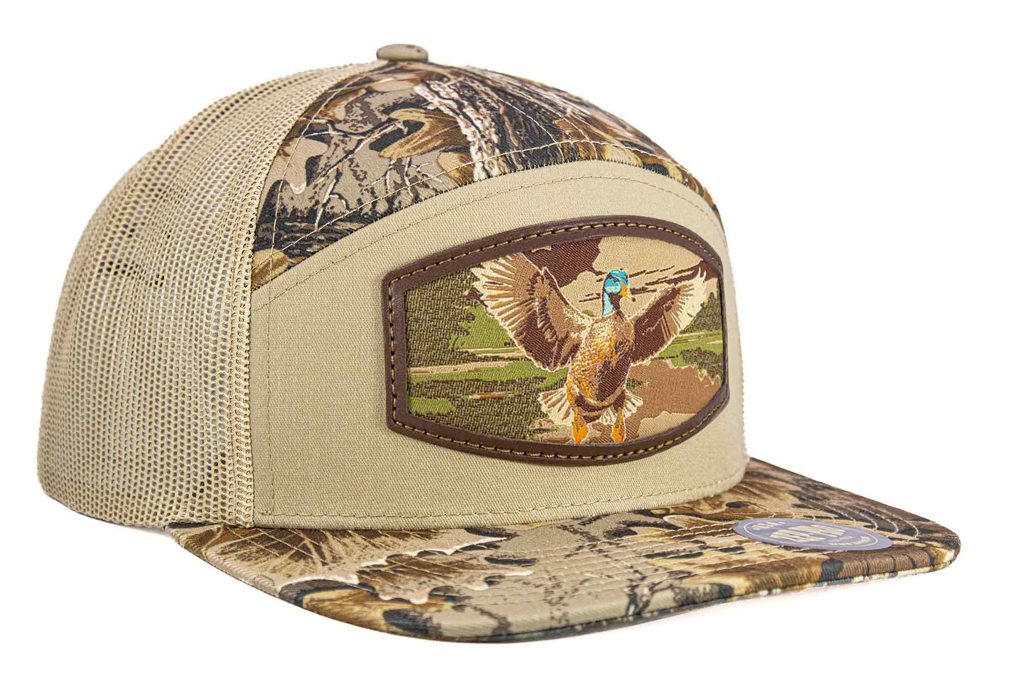 Mallard Woven Patch Old School Camo Hat. 7-Panel Modern Flat Bill Cap. Richardson 168 Trucker Snapback Hat. Zep-Pro Trucker Hat. Duck Cap