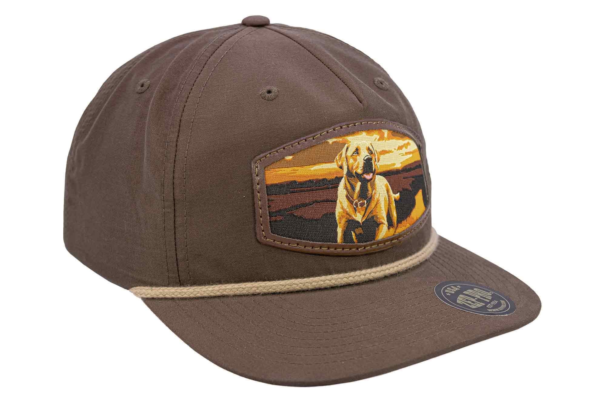 Lab Woven Patch Rope Hat. 5-Panel Modern Flat Bill Cap. Richardson Golf Snapback Cap. Zep-Pro Trucker Hat. Yellow Lab Cap. Hunting Merch