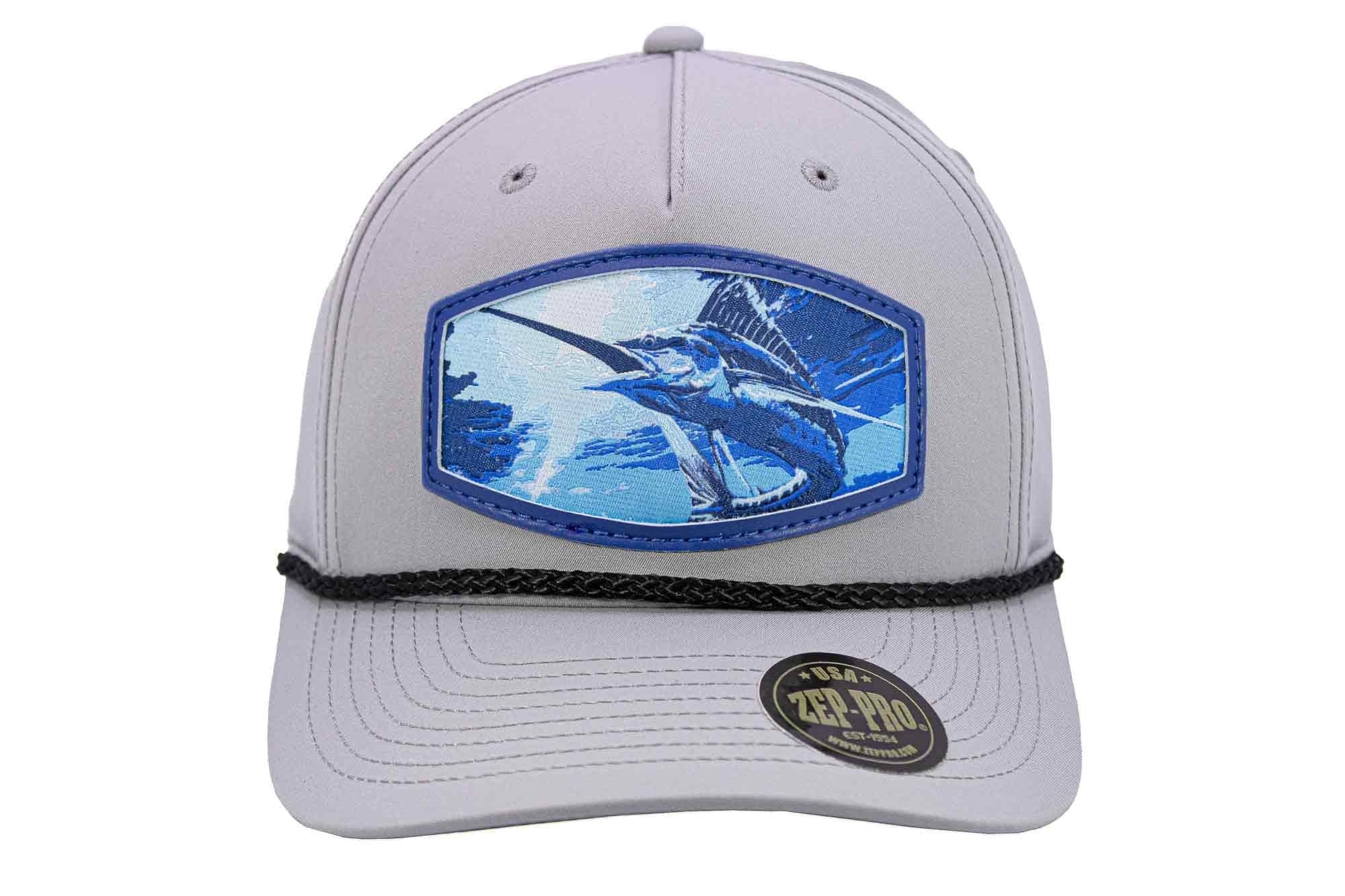 Marlin Woven Patch Rope Hat. 5-Panel Modern Flat Bill Cap. Richardson Golf Snapback Cap. Zep-Pro Trucker Hat. Marlin Cap. Fishing Merch