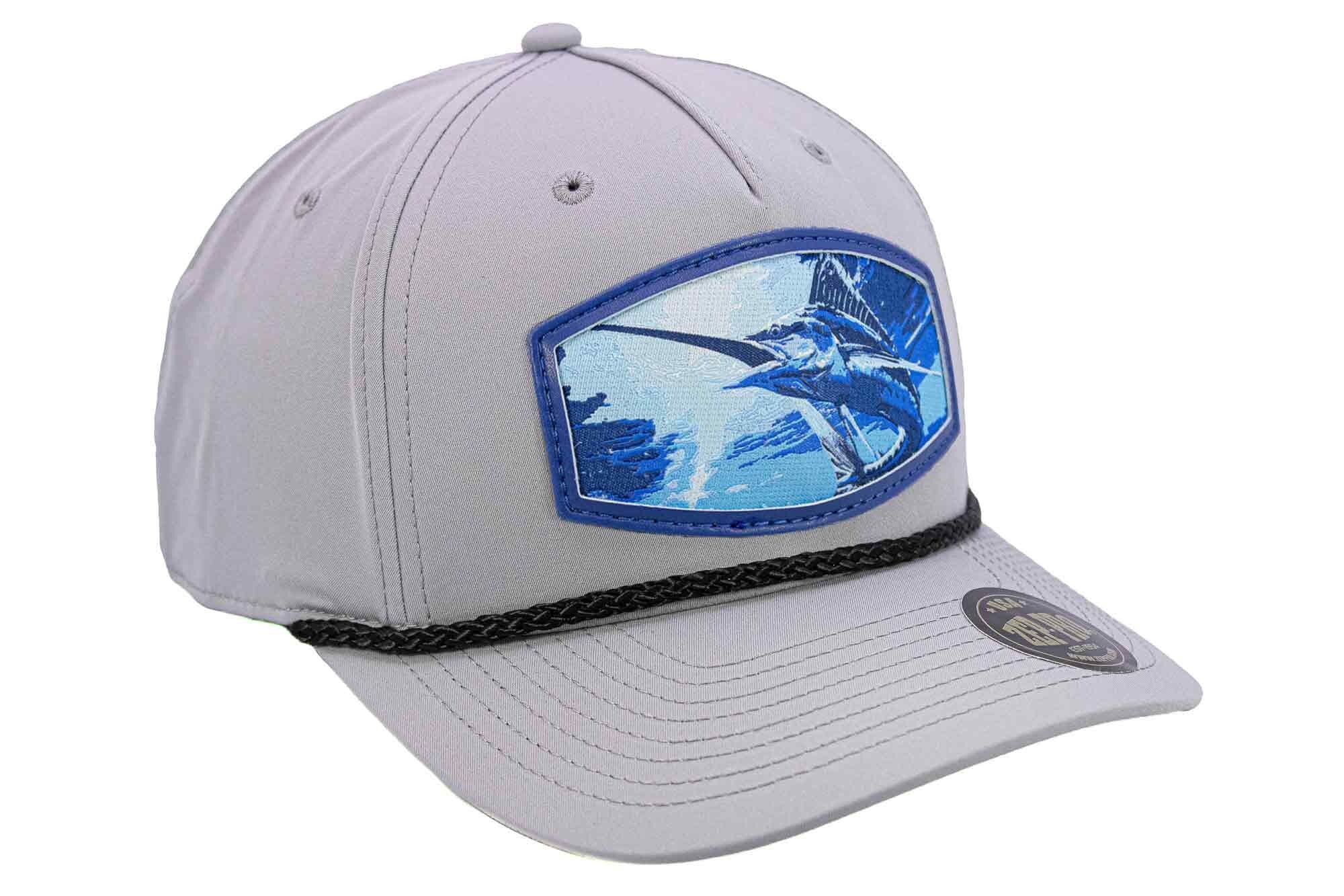 Marlin Woven Patch Rope Hat. 5-Panel Modern Flat Bill Cap. Richardson Golf Snapback Cap. Zep-Pro Trucker Hat. Marlin Cap. Fishing Merch