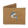 Marlin Men's Embroidered Leather Wallet. Bifold Passcase. Trifold Wallet. Embroidered Marlin Wallet. Fishing and Boating Gift.