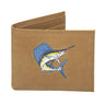 Sailfish Men's Embroidered Leather Wallet. Bifold Passcase. Trifold Wallet. Embroidered Sailfish Wallet. Fishing and Boating Gift.