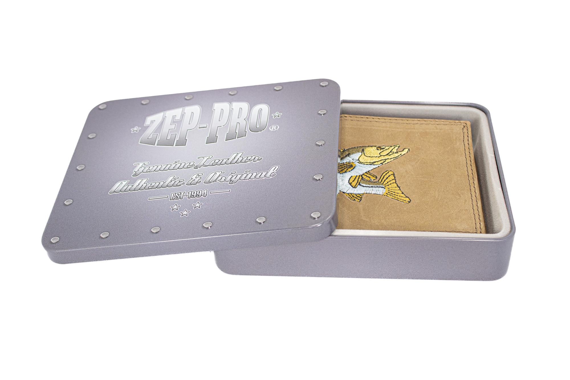Snook Men's Embroidered Leather Wallet. Bifold Passcase. Trifold Wallet. Embroidered Snook Wallet. Fishing and Boating Gift.