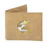 Snook Men's Embroidered Leather Wallet. Bifold Passcase. Trifold Wallet. Embroidered Snook Wallet. Fishing and Boating Gift.