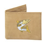 Snook Men's Embroidered Leather Wallet. Bifold Passcase. Trifold Wallet. Embroidered Snook Wallet. Fishing and Boating Gift.