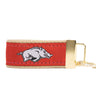 Arkansas Razorbacks Collegiate Woven Ribbon Key Chain. Arkansas Key Fob. Razorbacks Gift. Crimson Tide Key Ring. Brass Clasp and O-Ring.