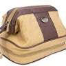 Virginia Tech Hokies Men's Canvas Toiletry Bag. Durable Water Resistant Bag. Spacious Travel Design. Waxed Canvas Khaki Body. Hokie Gifts