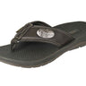 Redfish Men's Flip Flop Sandal. Casual Boat Show. Fishing Gift. Brown Straps With Metal Concho Logo. Cushioned Insole and Non-skid Outsole.