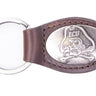 ECU Pirates Oval Leather Key Fob. Sturdy Split Ring and Durable Stitching. Perfect Collegiate Key Chain Gift. Brown or Black Leather.