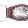 Penn State Oval Leather Key Fob. Sturdy Split Ring and Durable Stitching. Perfect Collegiate Key Chain Gift. Brown or Black Leather.