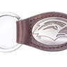 Southern Miss Eagles Oval Leather Key Fob. Split Ring and Durable Stitching. Perfect Collegiate Key Chain Gift. Brown or Black Leather.