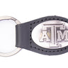 Texas A&M Aggies Oval Leather Key Fob. Sturdy Split Ring and Durable Stitching. Perfect Collegiate Key Chain Gift. Brown or Black Leather.