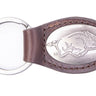 Arkansas Razorbacks Oval Leather Key Fob. Sturdy Split Ring and Durable Stitching. Perfect Collegiate Key Chain Gift. Brown or Black Leather