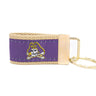 ECU Pirates Collegiate Woven Ribbon Key Chain. ECU Key Fob. East Carolina Gift. ECU Key Ring. Brass Clasp and O-Ring.