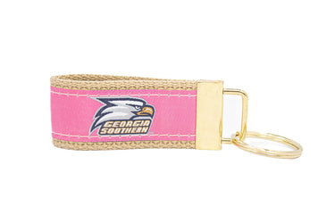 Georgia Southern Eagles Collegiate Woven Ribbon Key Chain. GSU Key Fob. GSU Eagles Gift. GATA Key Ring. Brass Clasp and O-Ring.