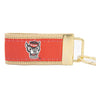 NC State Wolfpack Collegiate Woven Ribbon Key Chain. NC State Key Fob. Wolfpack Gift. NCS Key Ring. Brass Clasp and O-Ring.