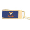 Virginia Cavaliers Collegiate Woven Ribbon Key Chain. Virginia Key Fob. UVA Gift. Cavaliers Key Ring. Brass Clasp and O-Ring.