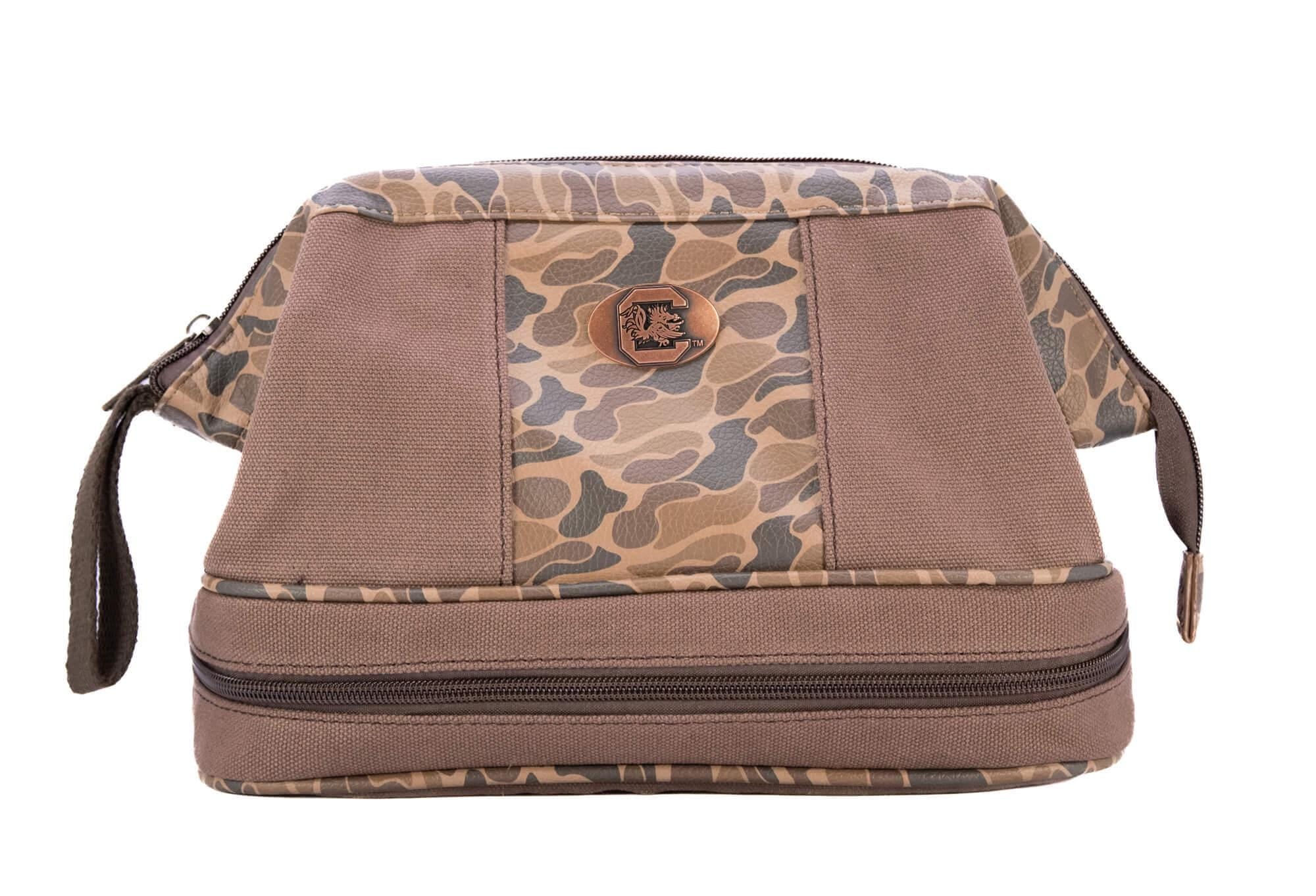 USC Gamecocks Camo Canvas Toiletry Bag. USC Dopp Kit - Toiletry Bag For Travel - Carolina Travel Accessory - Camo Print Toiletry Bag