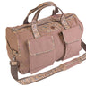 Auburn Tigers Camo Canvas Weekender Bag - Brown Waxed Canvas Duffel - Old School Camo Print Accent - Auburn Travel Bag - Overnight Case