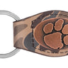 Clemson Tigers Oval Camo Leather Key Fob. Split Ring and Durable Stitching. Perfect Collegiate Key Chain Gift. Old School Camo Key Chain.