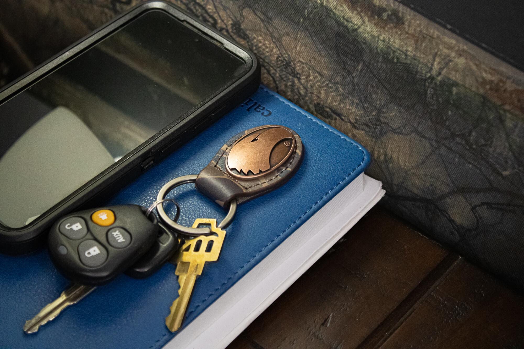 Georgia Southern Eagles Oval Camo Leather Key Fob. Split Ring and Durable Stitching. Collegiate Key Chain Gift. Old School Camo Key Chain.