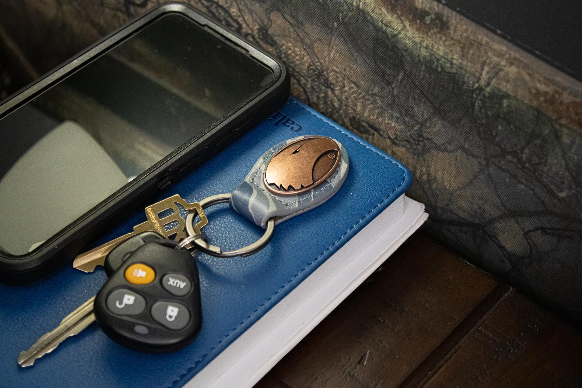 Georgia Southern Eagles Oval Camo Leather Key Fob. Split Ring and Durable Stitching. Collegiate Key Chain Gift. Old School Camo Key Chain.