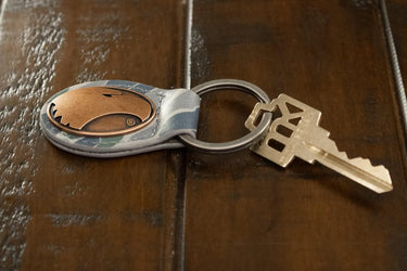 Georgia Southern Eagles Oval Camo Leather Key Fob. Split Ring and Durable Stitching. Collegiate Key Chain Gift. Old School Camo Key Chain.